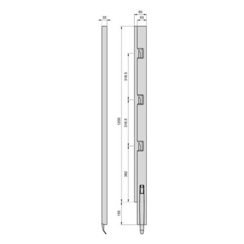 Стойка борта с замком, передняя, Kinnegrip 1200/V прав.