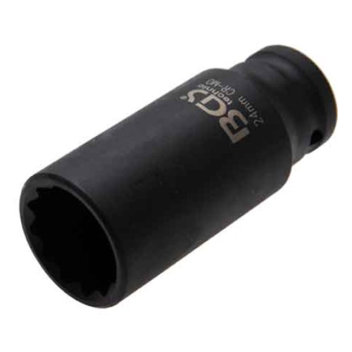 Impact socket 1/2" 24mm long 12-point