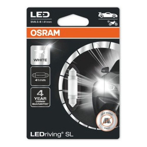 12V Sv8.5-8 Led лампа 0.6W C5W 41mm белая 6000K Ledriving Sl блистер 1 шт. Osram