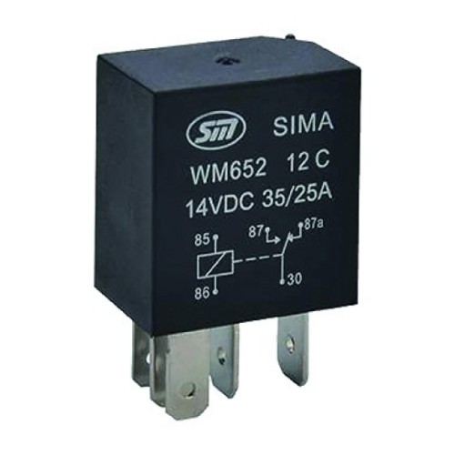 Мини-реле 12 В 35/25 А 5-контактное 1 шт. M+