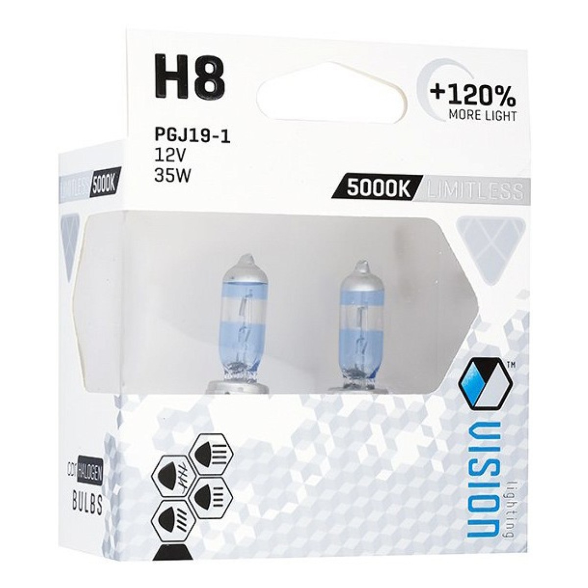 12V H8 Pirn 35W Pgj19-1 U E4 Limitless White +120% 2Tk Vision