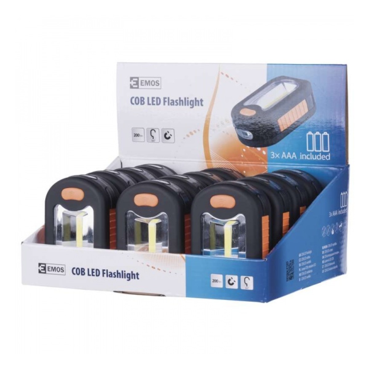 LED taskulamp magnetiga 200lm 3x AAA 92 x 61mm