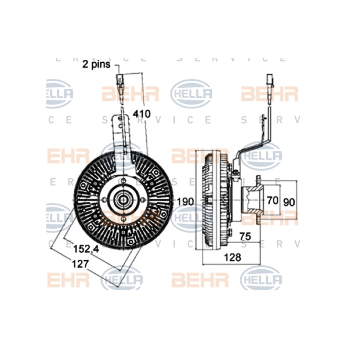 Visco вентилятор MAN TGA 51066300094 Hella-Behr