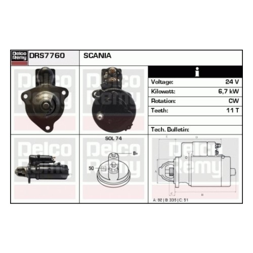 Стартер 1357709 Sca 4S 94.124.164 Delco Remy