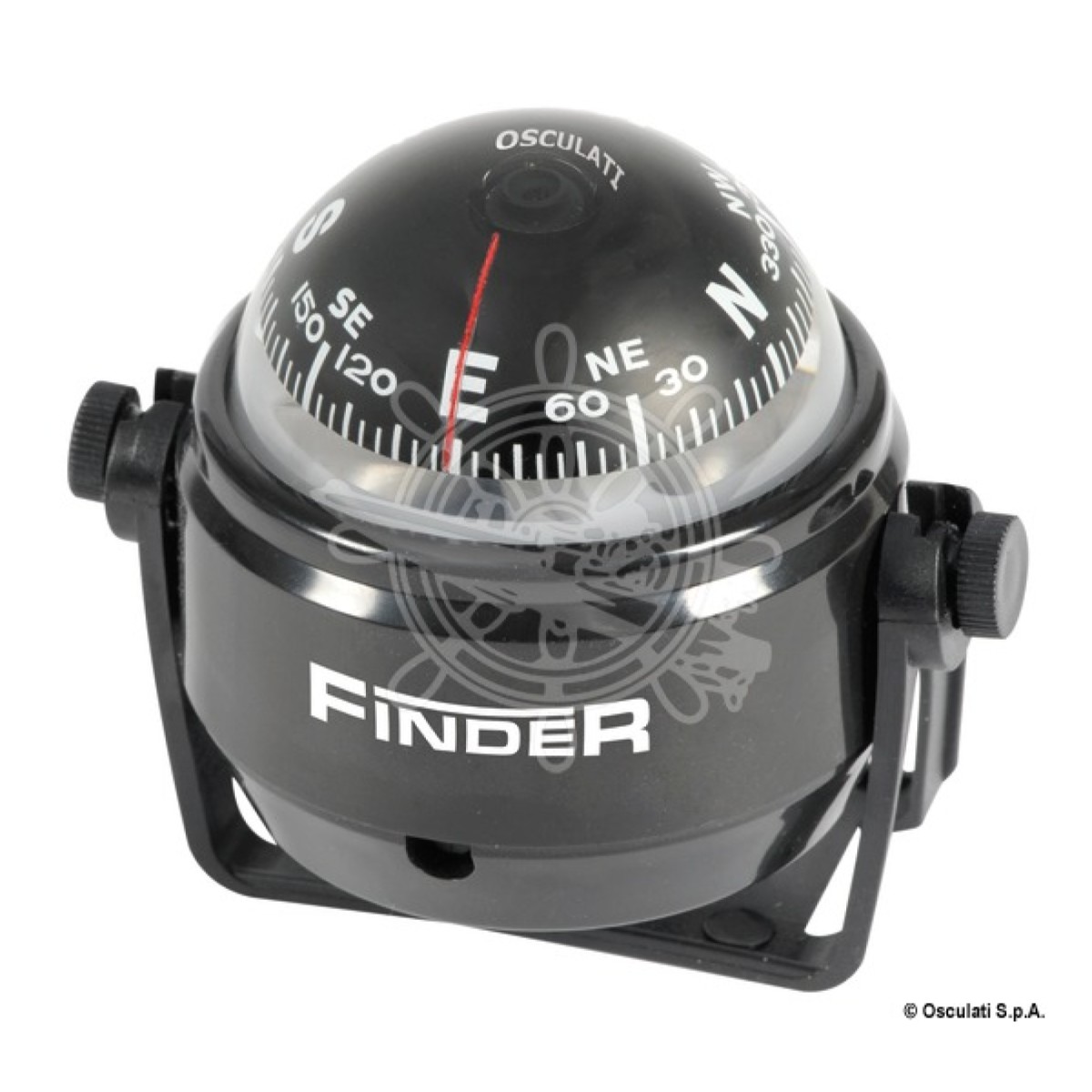 Компас Finder с кронштейном, чёрный Osculati