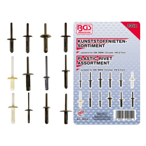 Plastic rivet set 235 pcs