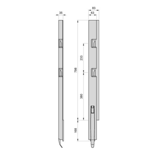 Боковая стойка Kinnegrip 800/V/2, сзади, узкий, справа