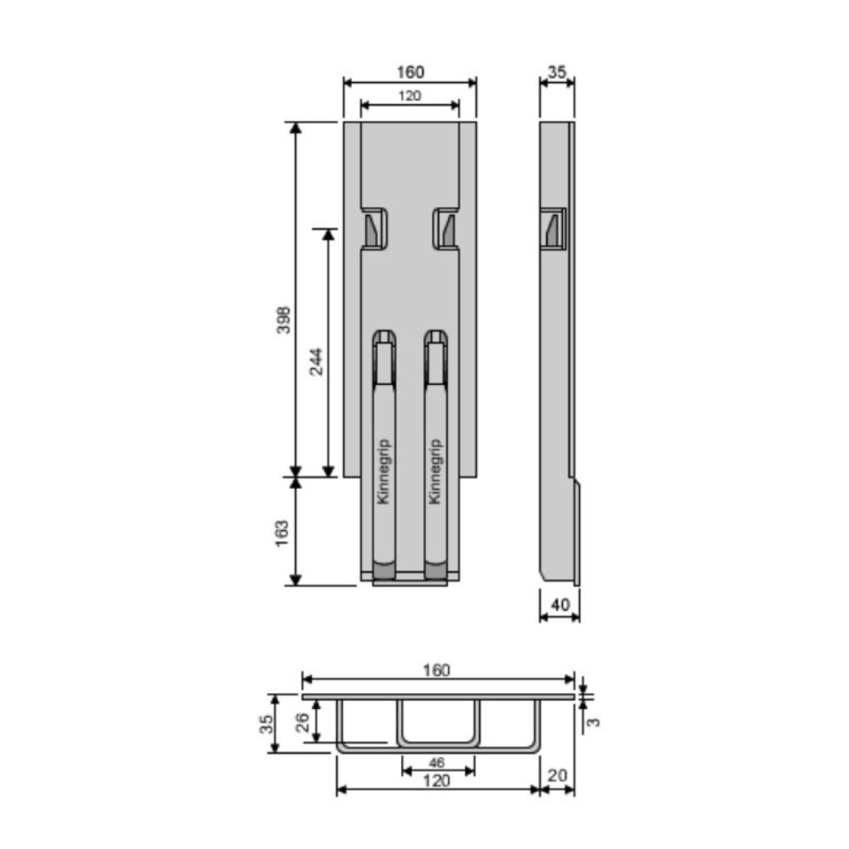 Стойка борта с замком, боковая, Kinnegrip 400/V