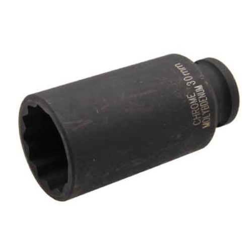 Impact socket 1/2" 30mm long 12-point