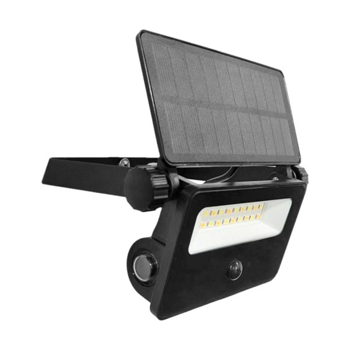 Led Solar Prozektor+Andur 10W 850Lm 3Cct. Must Ip54 A++ Kobi