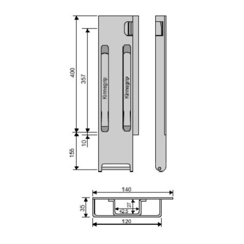 Стойка борта с замком, задняя, Kinnegrip 400/20 широкая