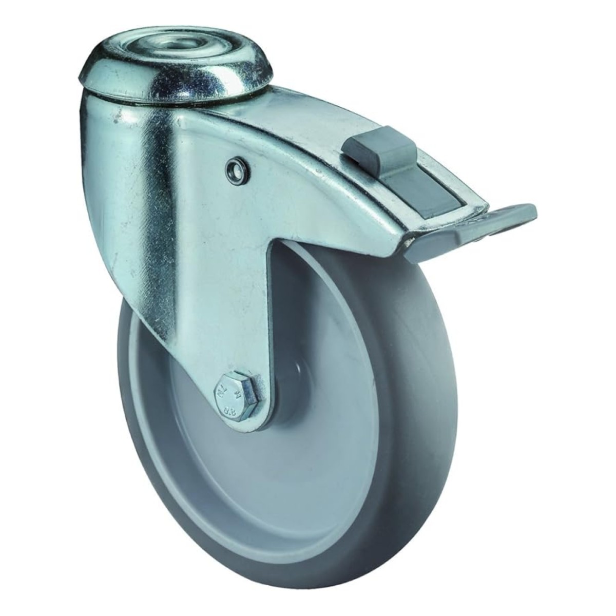 Ratas kummist piduriga d125mm, 100kg ilma.plaa