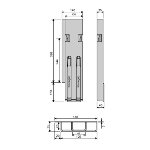 Kinnegrip 400/V/2 задний широкий V