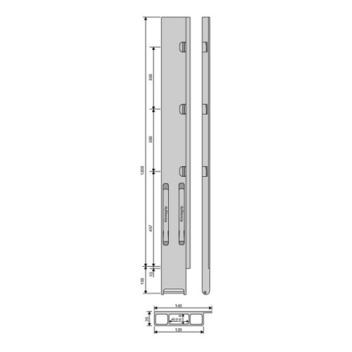 Kinnegrip 1200/20 алюминиевый задний