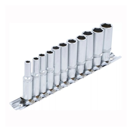 Socket set, 1/4", imperial, 11 pcs, long