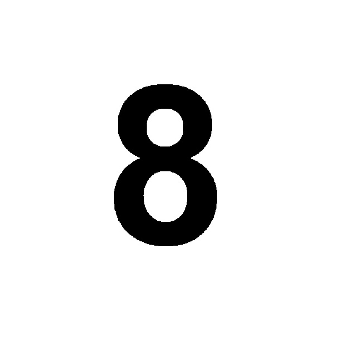 Isekleepuv number kummipaadile, 20 cm, nr.8