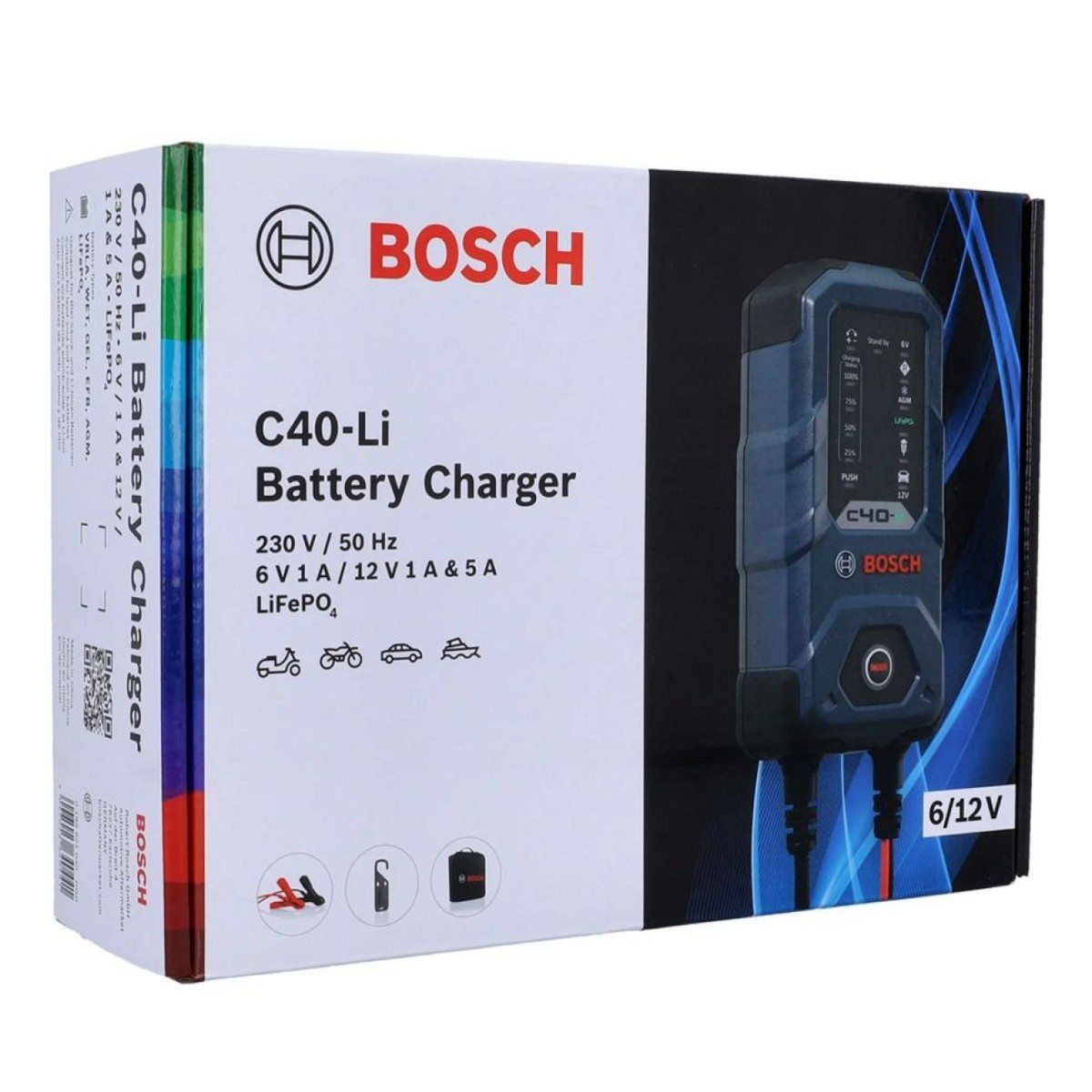 Akulaadija C40 5.0A 6/12V 1.2-120Ah Bosch