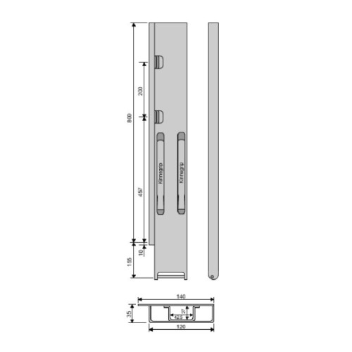 Боковая стойка Kinnegrip 800/20/2, сзади, слева 5208701