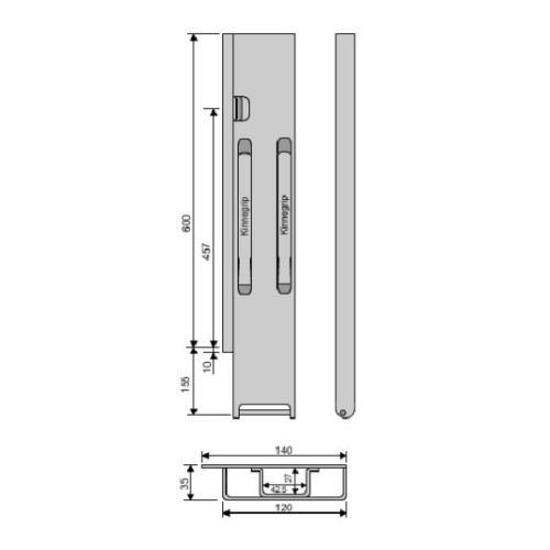 Стойка борта с замком, задняя, Kinnegrip 600/20 широкая