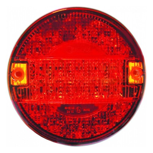 LED задний фонарь, круглый, в корпусе, 3-функциональный (стоп/габарит/поворот) 24 В Ø140 мм