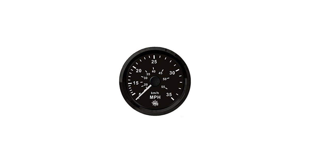 Speedometer with pitot tube, 0-35 mph, black, 96 mm - Engine Control ...