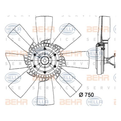 Scania Visco P.r.g и 4-S 1402869 лопасти Hella
