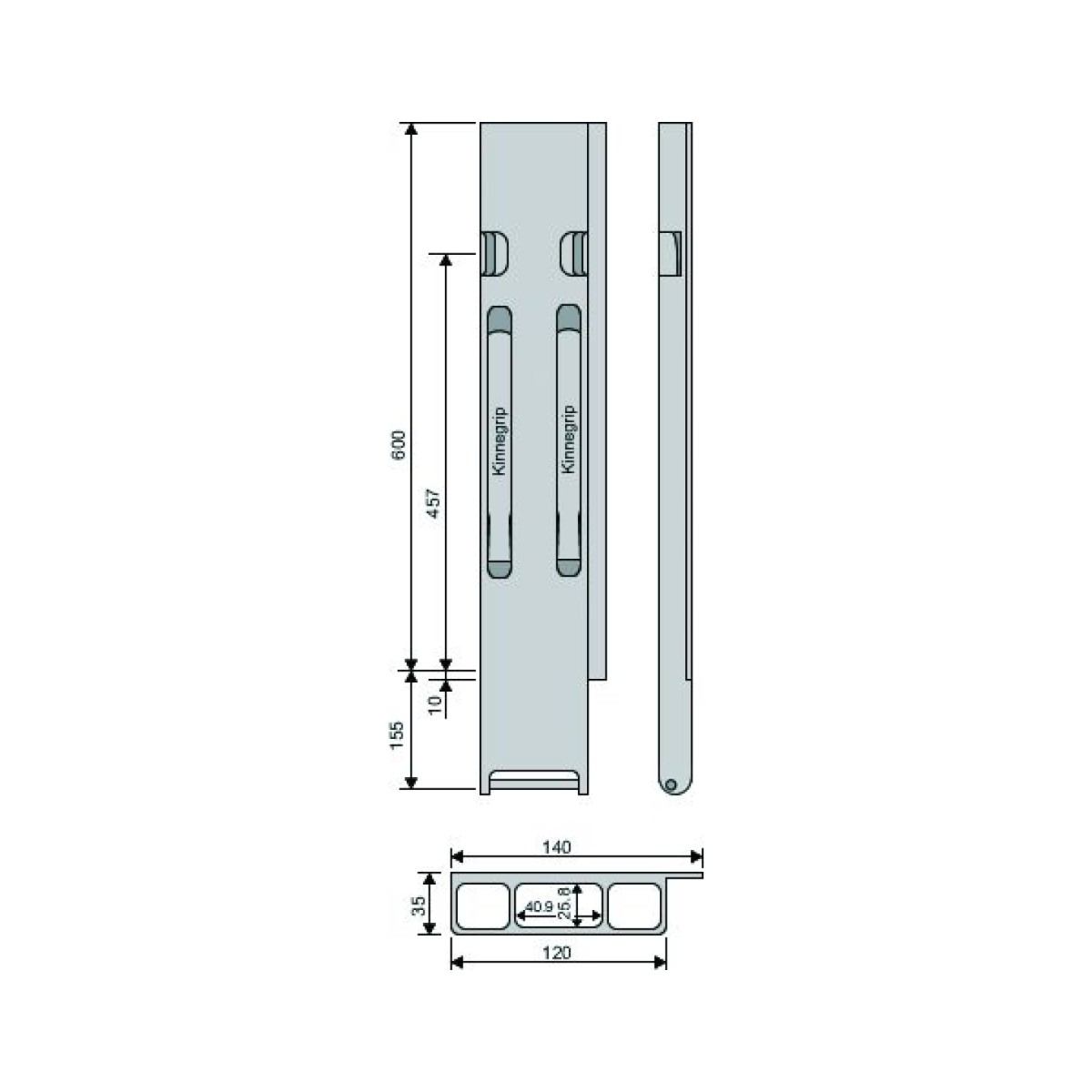 Kinnegrip 600/20/2 алюминий LE