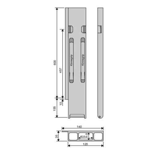 Kinnegrip 600/20/2 алюминий LE