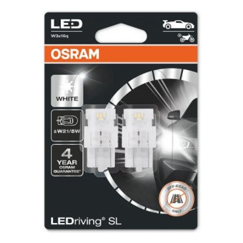 12V W3x16Qled лампа 1.7W W21/5W белая 6000K Ledriving Sl блистер 2 шт. Osram