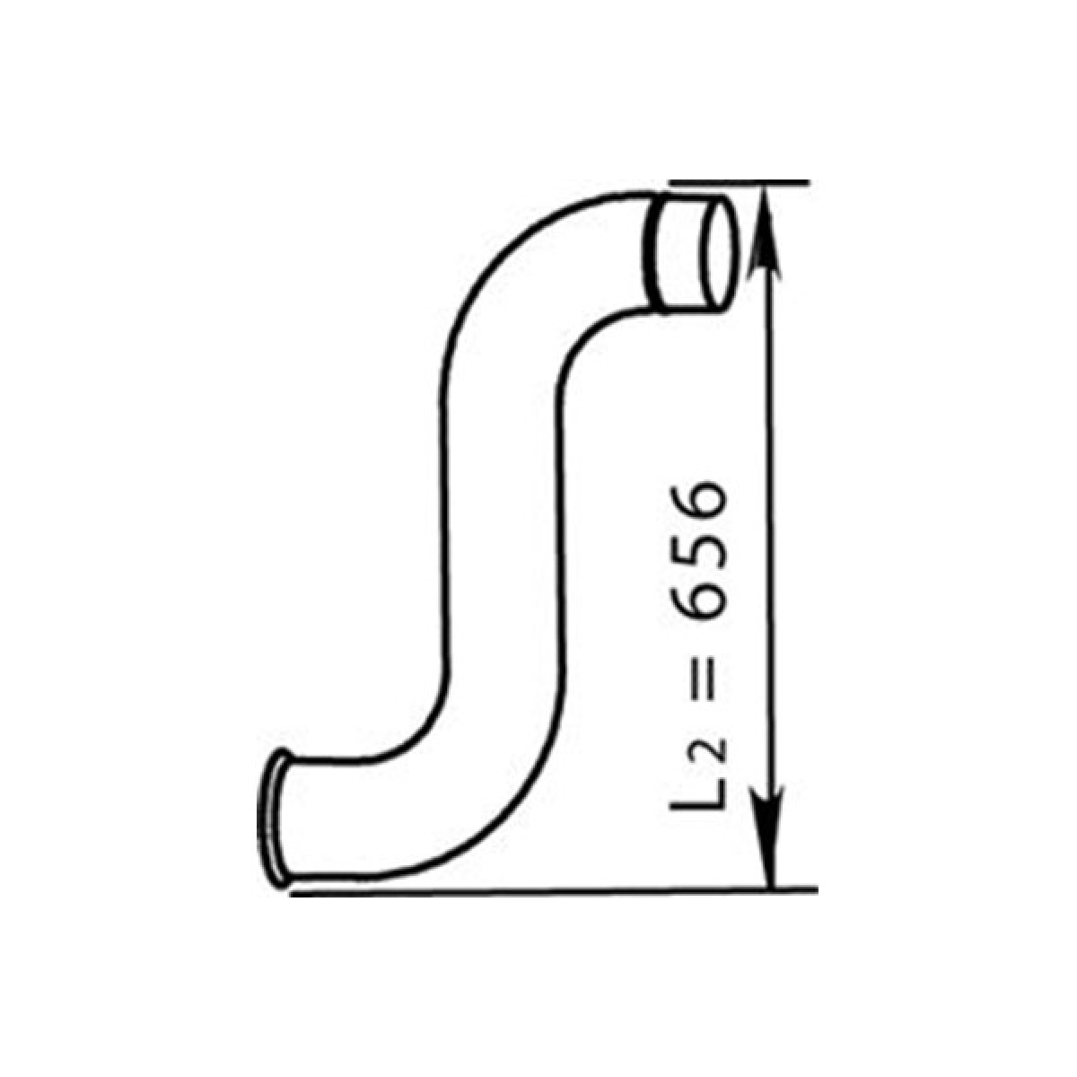Промежуточная труба глушителя ( E ) RVI Premium Euro III 656 MM