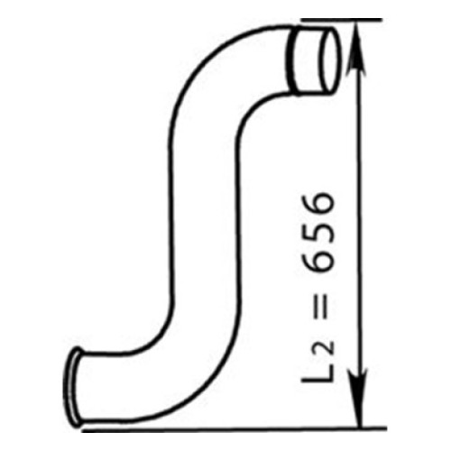 Промежуточная труба глушителя ( E ) RVI Premium Euro III 656 MM