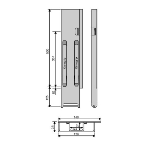 Стойка борта с замком, задняя, Kinnegrip 500/20 широкая