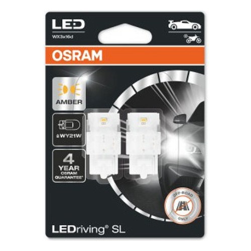 Светодиодная лампа 12V Wx3x16Dqr2 1.4W Wy21W жёлтая LEDriving SL 2 шт. Osram