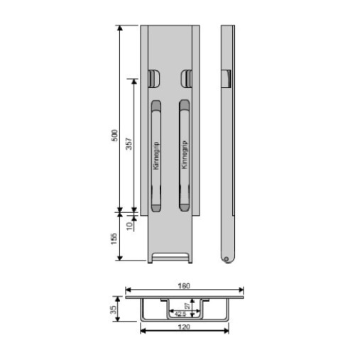 Стойка борта с замком, боковая, Kinnegrip 500/20