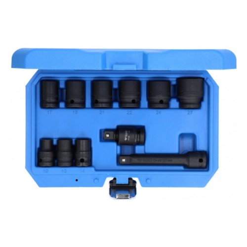 11-Os.1/2" impact socket set 6-point Brilliant Tools
