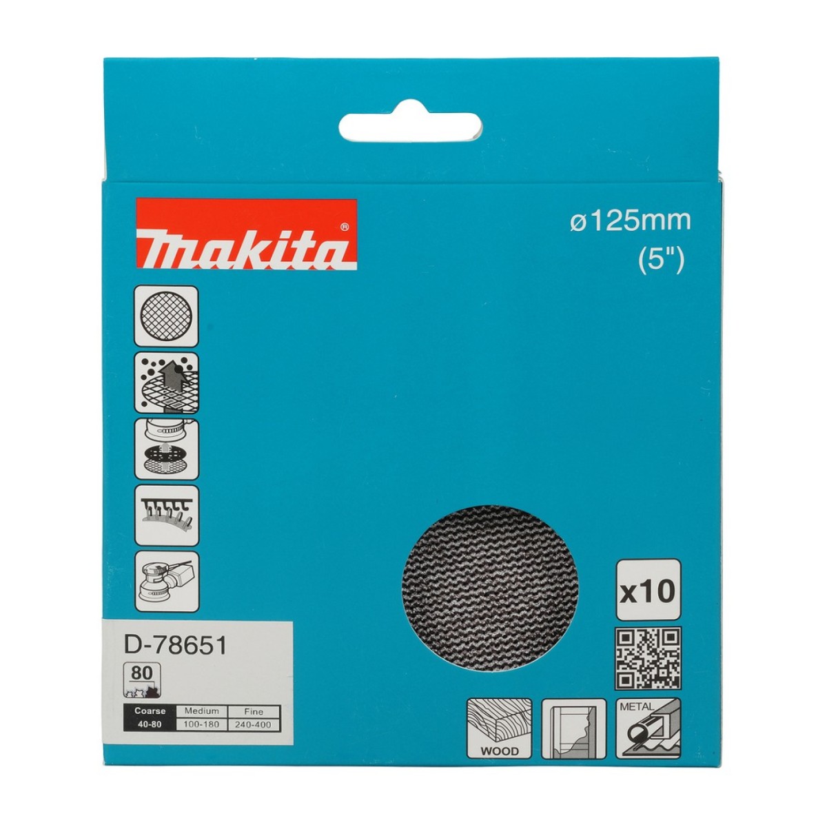 Võrklihvketas 125 A80 10Tk Makita