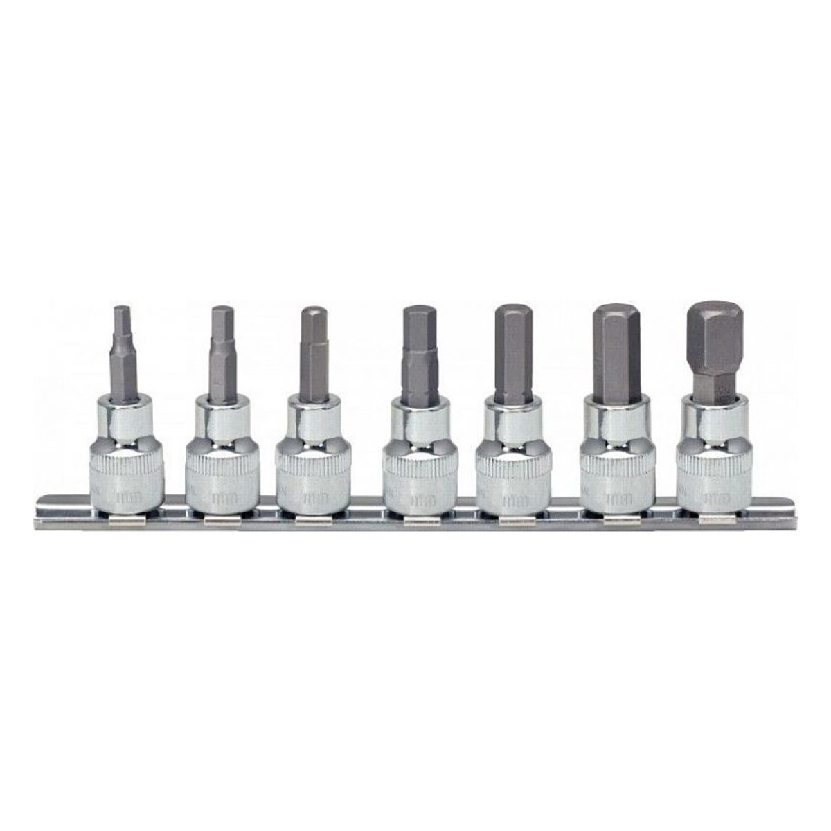 7-Os. 1/4" Kuuskantotsikute Kompl. 2.5-8Mm Chrome+ Ks Tools