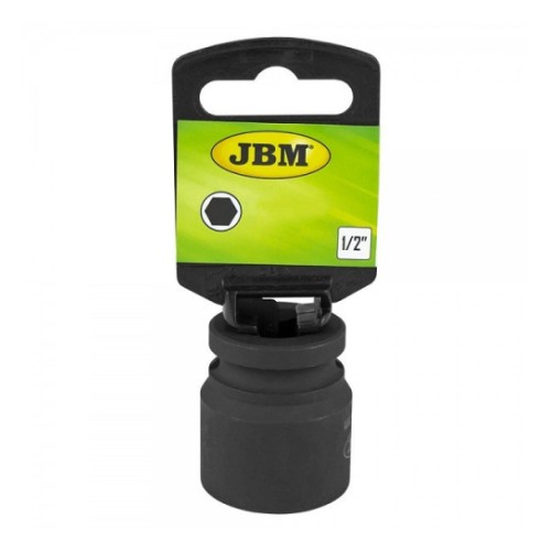 Impact socket 1/2" short 21mm Cr-Mo, hanging pack JBM