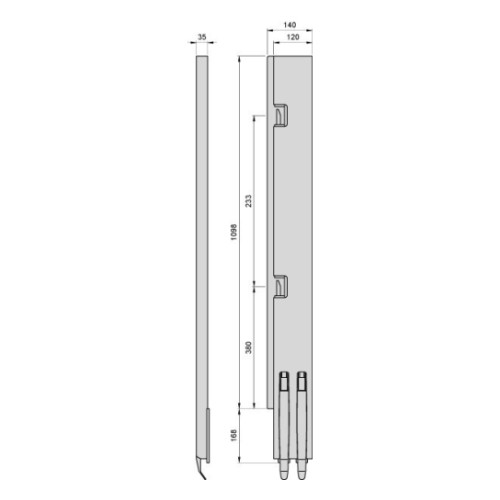 Стойка борта с замком, задняя, Kinnegrip 1100/V широкая лев.
