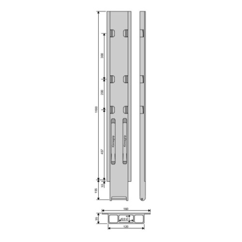 Kinnegrip 1100/20 алюминиевый борт