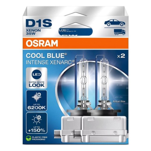 85V D1S Xenon лампа 35W +150% 6200K Cool Blue Intense 2 шт. Osram