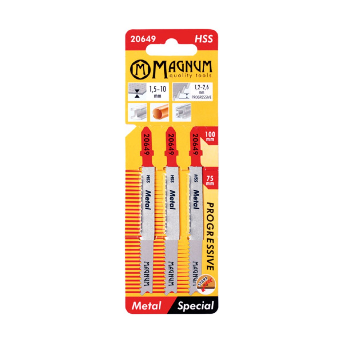 Tikksaeterad MAGNUM HSS Prog 100mm 3tk/pakendis