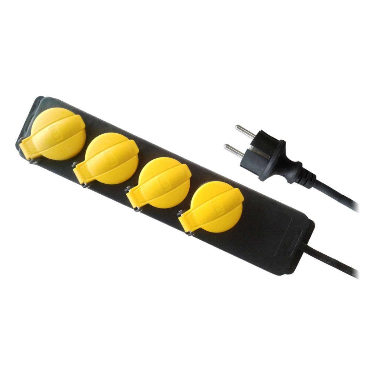 Office extension cord rubber 4 sockets 2m 3x1.5mm² black