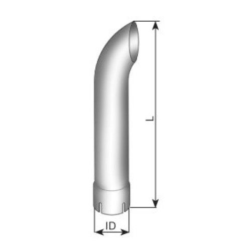 Вертикальная выхлопная труба нерж. 128 X 500