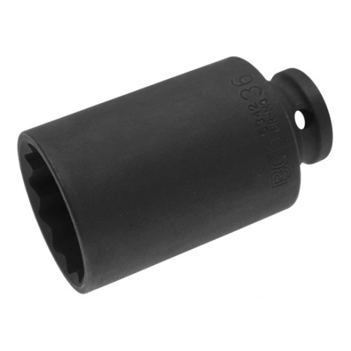 Impact socket 1/2" 36mm long 12-point