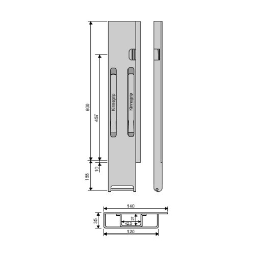 Стойка борта с замком, задняя, Kinnegrip 600/20 широкая