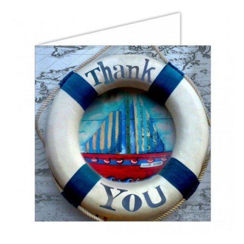 Открытка морской тематики - thank you life ring