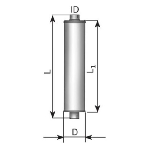 Yl вертикальный глушитель 1040 / 250 / 128 325Hv-500Hv Tt