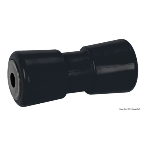 Килевой ролик, 81 x 185 x 21 mm, ПВХ, чёрный