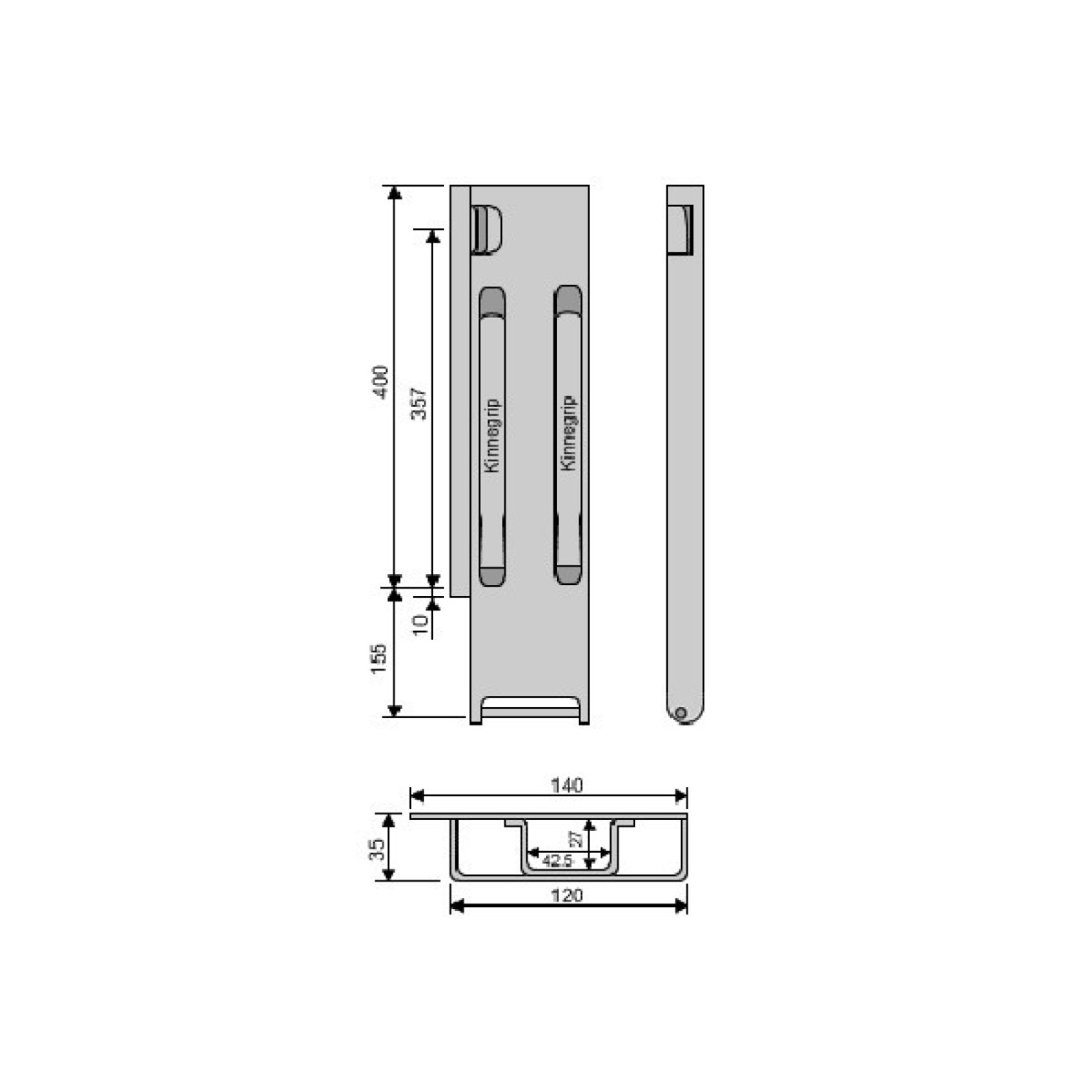Стойка борта с замком, задняя, Kinnegrip 400/20 широкая